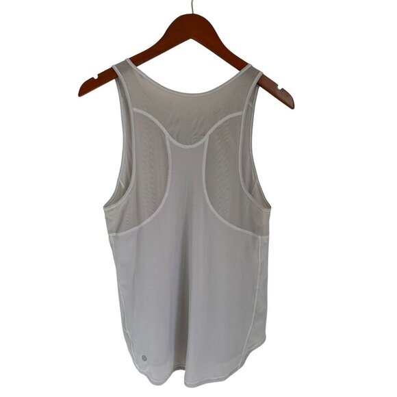 Lululemon White Racerback Tank Top With Mesh Panels Womens Lightweight Activewea - Picture 5 of 6